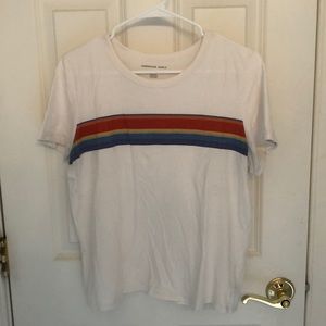 Retro Rainbow Stripe T-Shirt - Off White